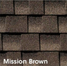 Mission Brown shingle color sample.