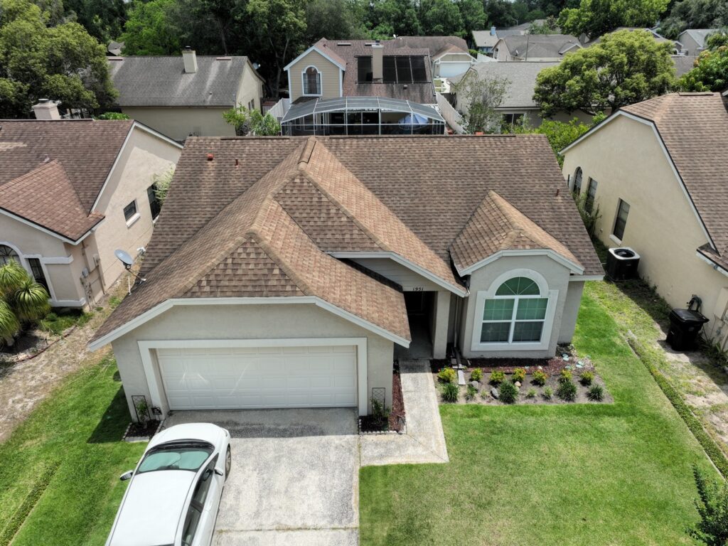 Aerial view of the Apopka home before the roof replacement