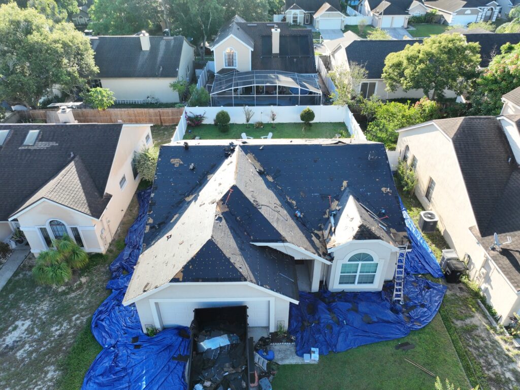 Peel-and-stick underlayment installed on the Apopka roof