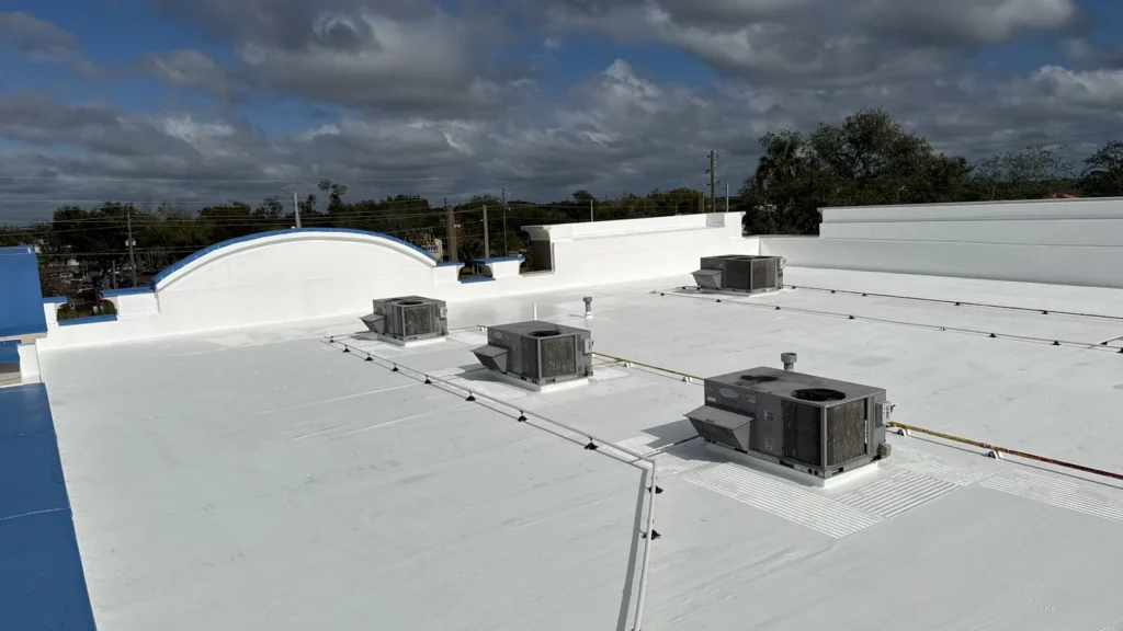 GAF Unisil Silicone Coating for a Leaking Commercial Roof in DeLand