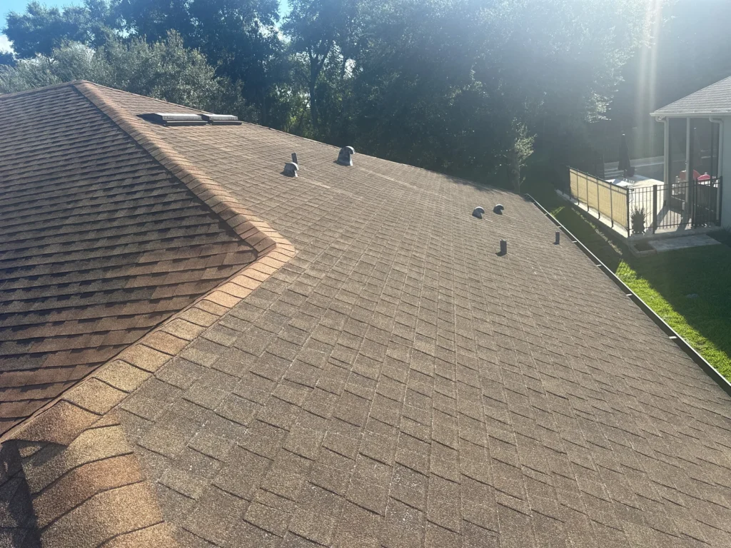 Roof-level view of Owens Corning Duration Designer shingles