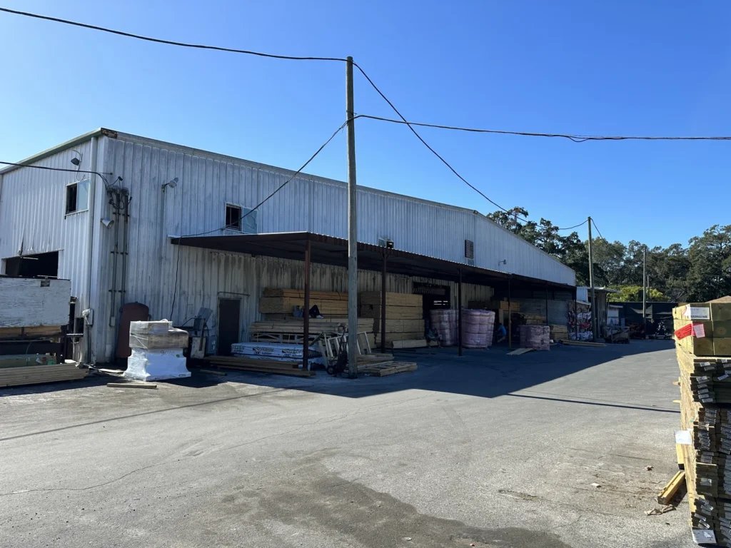 Ground view of the earlier covered storage areas