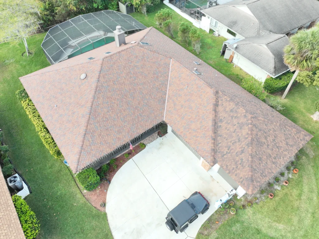 Overhead aerial view of the Sweetwater roof addition tie-in