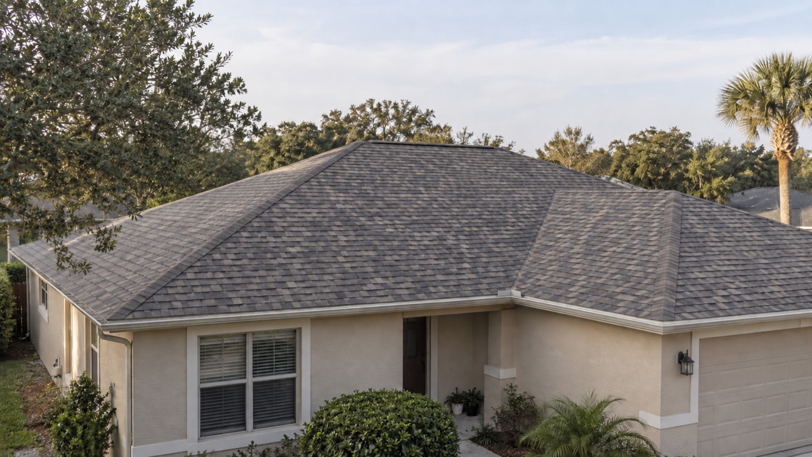 Asphalt shingle roof on a Central Florida home